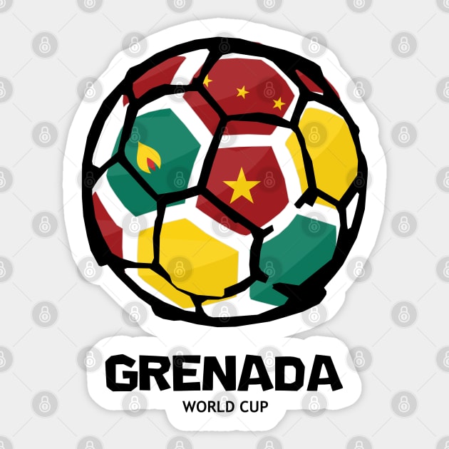 Grenada Football Country Flag Sticker by KewaleeTee